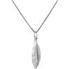 Handmade Collana a catena veneziana sottile 0,6 mm con pendente a croce e piuma Collana da donna in argento sterling 925