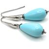 Generico Orecchini con Piccole Gocce Turchesi, Pendenti Argento 925, Made in Italy, Gioielli Classici, Regalo di Natale per Donne