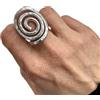 Handmade Generico Anello grande a spirale in filo di aluminio massiccio, flessibile,anallergico