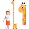XLSBZ Metro per bambini in legno con motivo animale, 50-180 cm, listello graduato per decorazione da parete per cameretta dei bambini e dei bambini, barra di misurazione come puzzle (giallo)