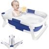 OHMG Vasca da Bagno Pieghevole per Bambini, Vasca Neonato Bagnetto, Vaschetta Bagnetto Portatile Multiuso, con supporto, con Tappetino Antiscivolo e Foro di Scarico