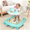 HUOLE Girello Bambino Primi Passi per Bambini da 6 Mesi a 15 kg, Regolabile in Altezza, girello pieghevole per bambini con vassoio di gioco interattivo con suoni, 62 * 68 * 36-81cm - Verde