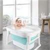 HUOLE Vaschetta bagnetto neonato pieghevole | ergonomico & salvaspazio | robusto PP & TPE | vasca da bagno bambini, bagnetto neonati-72 * 51 * 42 cm-blu