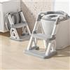 HUOLE Riduttore WC per bambini, rialzo WC per bambini per ragazzi e ragazze, altezza regolabile e pieghevole, antispruzzi e antiscivolo e pieghevole, PVC (grigio)