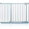 Safetots Cancelletto di Sicurezza Elite, 107cm - 116cm, Grigio Opaco, Cancelletto di Sicurezza a Pressione per Scale, Cancelletto per Bambini per Porte, Barriera di Sicurezza, Installazione Facile