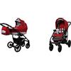 BabyLux Passeggino Largo 2in1 Deep e Passeggino con Accessori Regolabile e Pieghevole Struttura in Alluminio Leggero 2 Opzioni di Montaggio Ruote Impenetrabili Chili Silver Black Frame