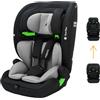 OSANN - Seggiolino Auto Flux Plus I-Size 76-150 cm - da 15 mesi - Nero/Grigio - 7 posizioni - Imbracatura a 5 punti, cintura a 3 punti, fronte strada