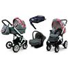 BabyLux® Bambini Passeggino Completo Set 4 in 1 - Sky Lark - incl. Navicella, Canna, Seggiolino Auto, ISOFIX Base - Carrozzina Neonati Sistema Combinato - con Borsa fasciatoio ecc.