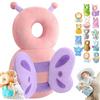 Syeefula Mushplushies Head Protector, Adjustable Baby Head Protection Backpack, Mush Plush Head Protection Backpack, Mushplushies Backpack, Head Protection Pillow for Walking Crawling (Pink Butterfly)