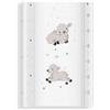 regalik Materassino fasciatoio 70x47 cm, bianco con pecorelle - lavabile e morbido, bordi sagomati per sicurezza - cuscino fasciatoio per cassettiera - materassino cambio neonato con imbottitura comfort