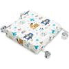 SENSILLO Rialzo per sedia per bambini - Cuscino per seggiolone con lacci per bambini - con 8 cm di schiuma - Fodera in cotone rimovibile e lavabile - 32 x 32 x 8 cm - con motivo Amici della foresta