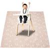Treer Tappetino Seggiolone Bambini 110cm Tappeto Seggiolone per Protezione Pavimento Impermeabile Antiscivolo e Lavabile con Stampa Creativo, Tappeti Gioco Bambini Pieghevole (Oca Rosa)