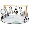 Tiny Love Luxe Developmental Gymini, Palestrina musicale per bebè, dai 0 mesi, tappeto gioco, 20 attività, giocattolo musicale portatile, 12 carte traguardo, Black & White Décor