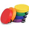 RELAX4LIFE Set di 6 Cuscini Seduta Morbidi con Maniglia per Bambini, Cuscinetti per Bimbi in Spugna con Fodera Impermeabile in PU, Facile da Trasportare con Maniglia, Colorato (Rotondo)