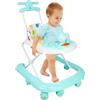 Willonin Girello per bambini e bambine 2in 1 con altezza regolabile, girello a piedi con musica, 8 ruote, musica, tettoia, verde