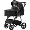 Lnhcrbs Passeggino 3 In 1 Con Seggiolino Auto, Carrozzina Reversibile Rivestita Con Zanzariera, Con Sacco A Mummia,Per Bambini 0-4 Anni Zanzariera Passeggino One-Touch Con Seggiolino Auto.