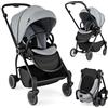 COSTWAY Passeggino per Bambini Reversibile, Passeggino Pieghevole per Neonati con Schienale Reclinabile, Cappotta Regolabile, Cestello Portaoggetti, per Neonati 0-36 Mesi, Portata 15 kg (Grigio)