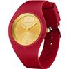 BIEWO Orologio da polso da donna, serie Jelly, sportivo, con cinturino in silicone, impermeabile, orologio da polso per giovani donne, orologio elettronico al quarzo, Quadrante oro cinturino rosso