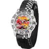 Disney Cars - Orologio analogico al quarzo con cinturino in nylon per bambini, nero - nero - striscia, Nero, striscia