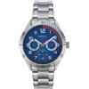 Breil, Collezione Mate, Orologio Uomo, Orologio Sportivo Multifunzione, Cassa e Bracciale in Acciaio, Quadrante Blu, Rehault e Sfere dei Contatori Rossi, Chiusura Déployante, Diametro 37mm, Silver-Blu