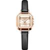 findtime Orologio da donna quadrato vintage designer orologi per le donne classico elegante orologio da polso per piccoli polsi cinturino in pelle nera, Oro rosa nero, Moda