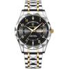 Poedagar - Orologio da uomo di lusso al quarzo, impermeabile, con data e settimana, luminoso, da polso, in acciaio inossidabile, orologio sportivo maschile, Oro e nero.