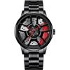 ROSSOM Men Watch Fashion Car Wheel Watches Men Luxury Sports Waterproof Quartz Wrist Watches Men Business Stainless Steel Wheel Hub Watches