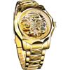 FORSINING Orologio meccanico automatico da uomo con lunetta a 12 lati diamantata e ingranaggi a vista e design Tourbillon, unico orologio da polso a maglia a rombo in acciaio inossidabile