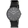 Liu Jo Navy - Orologio da polso, da uomo, colore: nero, in pelle, colore: nero
