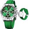 OLEVS Luxury Mens Cronografo Lunare Phase Two Tone Acciaio Inox Impermeabile Luminoso Business Calendar