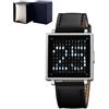 generic Orologio con lettere a LED, unisex, in acciaio inox, con display a LED, multifunzione, sportivo, quadrato, regalo per uomini e donne