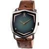 NEPTO Shield Green Spectra - Orologio al quarzo da uomo, cinturino in pelle struzzo, Cinghia