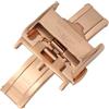 ROUREOX Chiusura Farfalla Acciaio Fibbia Orologio Lucida, Gancio Deployante Doppio Pulsante - Accessori Cinturino Pelle per Longines-Oro rosa 12mm