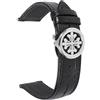 ROUHO Sgancio Rapido Ricambio Cinturino Orologio Vera Pelle Chiusura Deployante Cinturino Orologio per Patek Philippe-Nero 22mm