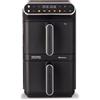 Ariete 4640/10 Air Fryer Vertical DUO, Friggitrice ad aria doppia verticale, 2460W, 11L, Due cestelli, Sync e Dual, 6 programmi, Funzione Grill, Fino a 200°C