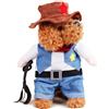 xiaoyu Animale Domestico Cane Gatto Costumi di Halloween, Giacca da Cowboy e Cappello, Costumi Super Carino per Cani e Gatti di Piccola Taglia Cosplay, S
