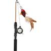 GLOGLOW Giocattolo per Gatti, Canna da Pesca con Mulinello Manuale per Gatti da Masticare per Giocattolo per Gatti (Pesce Rosso + Canna da Pesca)