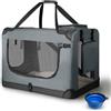 Juskys Trasportino per Cani Lassie XL pieghevole e portatile 56x81x58 cm con coperta, borsa e maniglie - trasportino pieghevole per cani, gatti e animali domestici - tessuto Oxford - Grigio