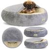 KING DOG Cuccia calmante soffice peluche per cani di taglia grande, media, lavabile, anti ansia, gatti di piccola taglia, per interni, letto a ciambella autoscaldante, S 60 cm