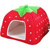 GUOCU Forniture per Animali Domestici Cuccia a Forma di Fragola per Cani Casa Per Cane Gatti Animali Domestici Canile Cuccia Morbida Rosso XXL