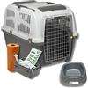 Pet's Market Trasportino Skudo 5 Gatto Cane Rigido con Kit da Viaggio Sacchetti Igienici e 2 Ciotole Casuali in Omaggio Animali Porta Ferro Fessure Conforme Standard Aerei (5+KIT (79×58,5x65h) + Kit)