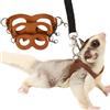Meow&Woof Set di 3 pettorina e guinzaglio per addestramento di piccoli animali, per scoiattolo, criceto, ratto, marrone