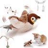 NNBWLMAEE Giocattolo Per Gatti Nestoly, Giocattolo Uccello Per Gatti Nestoly, Giocattolo Interattivo Con Cinguettio & Movimento, Passero Elettrico Con Sensore Automatico, Cinguettio Realistico Per Gattis (1PC)
