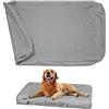 Joroamp Coperta impermeabile per cani di grandi dimensioni, con copertura lavabile per interni/esterni con cerniera, ricambio rimovibile 117 x 73 x 10 cm (grigio)
