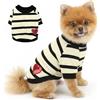 PAIDEFUL Camicie per Cani a Righe per Cani di Piccola Taglia Media Gatti Gilet Tee con Cuore Rosso Canottiere Cucciolo Chihuahua Yorkie Vestiti Magliette Animali Domestici Estate Usura Quotidiana