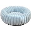 Mateju Cuccia Cane Ciambella, Lettino Gatto Cane Interno in Peluche Morbida Letto Gatto Stile Righe Cuccia per Animali Domestici con Fondo Antiscivolo per Piccolo e Media (Azzurro,40cm)