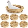 Eorbow Confezione da 6 nidi per uccelli in paglia intrecciata, fatti a mano, con base piatta, 20,3 cm, per piccoli animali, accessori per colomba, piccioni, pappagalli, cucù, passeri, conigli,