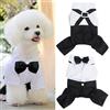 Brussels 08 Pet elegante camicia da sposa formale smoking con cravatta nera tuta cane gentiluomo bretella papillon abbigliamento cucciolo costume tuta cappotto per ragazzi maschio cane gatto XL