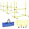 PawHut Set di 4 Ostacoli Agility Dog Altezza Regolabile 99x65x94cm Giallo