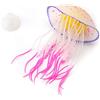 Pssopp Acquario Terre Artificiali Decorazioni Acquario Simulazione Silicone Medusa Artificiale Serbatoio di Pesce Decorazione Ornamento Non tossico Sicuro per Fish Tank Acquario(Rosso)